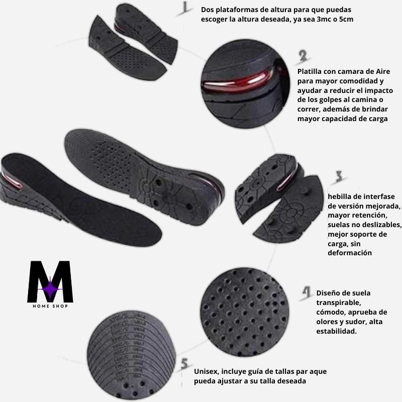 MAXFEET® PLANTILLAS DE ALTURA AJUSTABLE DE 3CM A 7CM
