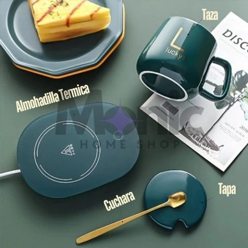 El regalo ideal para cualquier ocasión: Set calentador de tazas + mug premium