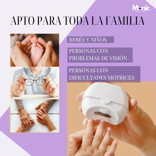 NailPro™ Cortaúñas Eléctrico 2‑en‑1: corta y lima en un solo clic, sin pellizcos ni caos
