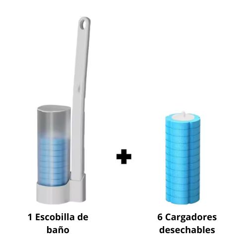 HygieClean™ – Cepillo 360° con 6 Cabezales Desechables para una Limpieza Impecable sin Tocar la Suciedad