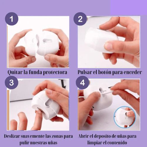 NailPro™ Cortaúñas Eléctrico 2‑en‑1: corta y lima en un solo clic, sin pellizcos ni caos