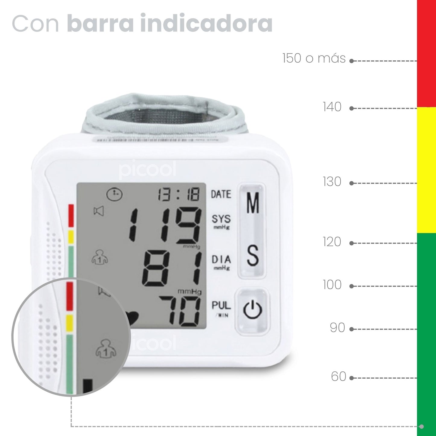 CardioCheck™ Tensiómetro de muñeca-Controla tu presión arterial en casa en solo segundos. Fácil, rápido y siempre a tu alcance.