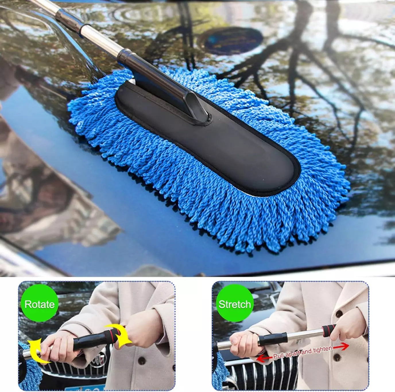 AutoBrillo™ – Pería Extensible de Microfibra Ultra-Suave