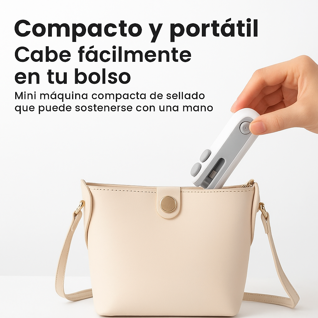 FreshLock™ Sellador y Cortador 2-en-1  Sella y conserva tus snacks en segundos, sin pre-calentar