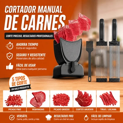 Cortador Manual de Carne — Cortes Perfectos en Segundos