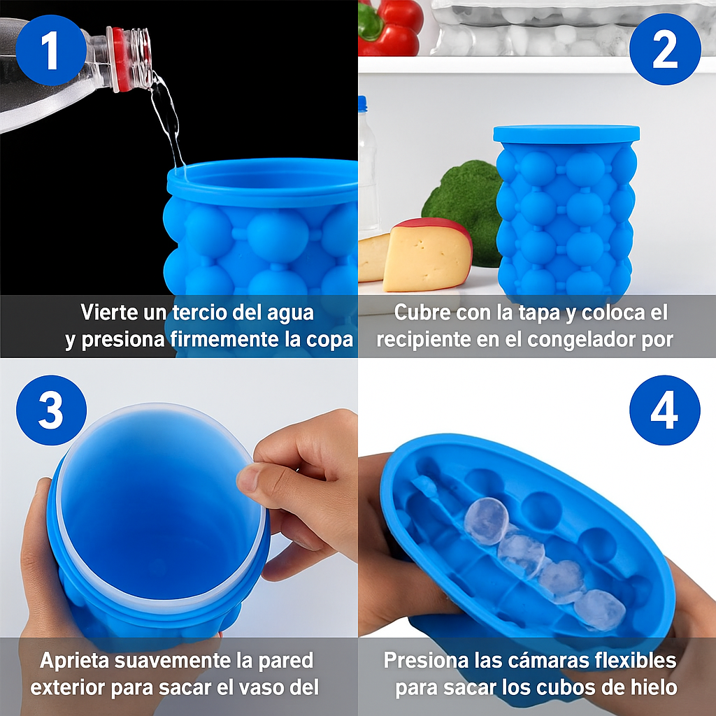 CubiCool™ Molde de silicona para hacer cubitos de hielo