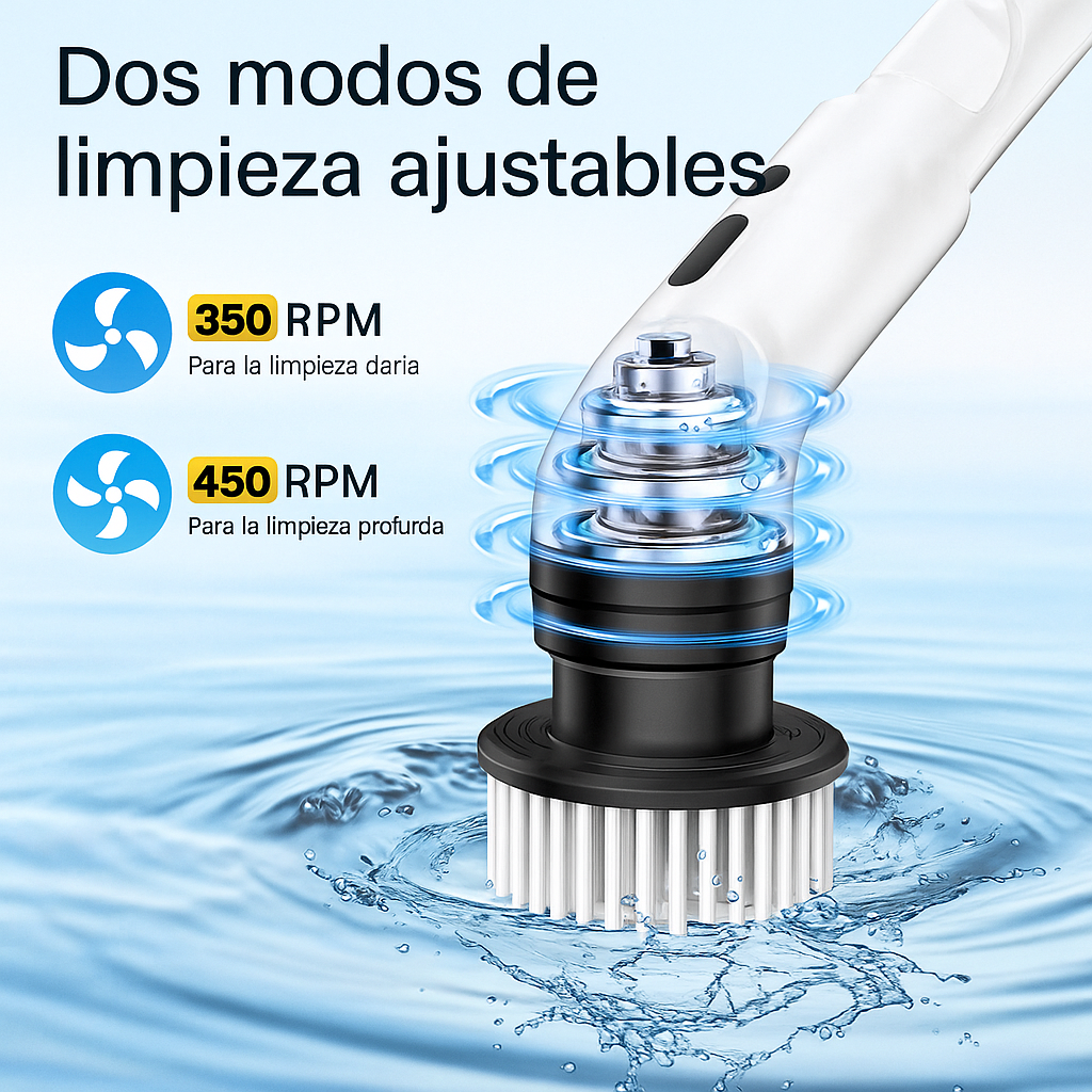PuraClean™ Scrubber Cepillo Electrico Retractil - Elimina jabón pegado y sarro en segundos.