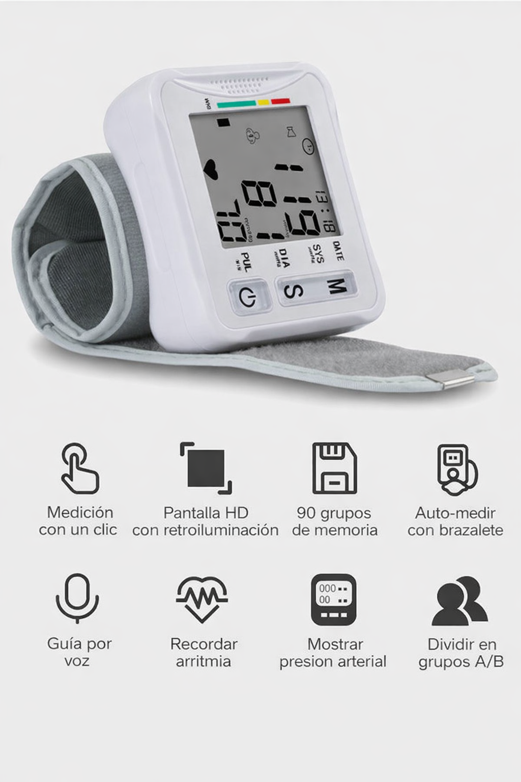 CardioCheck™ Tensiómetro de muñeca-Controla tu presión arterial en casa en solo segundos. Fácil, rápido y siempre a tu alcance.
