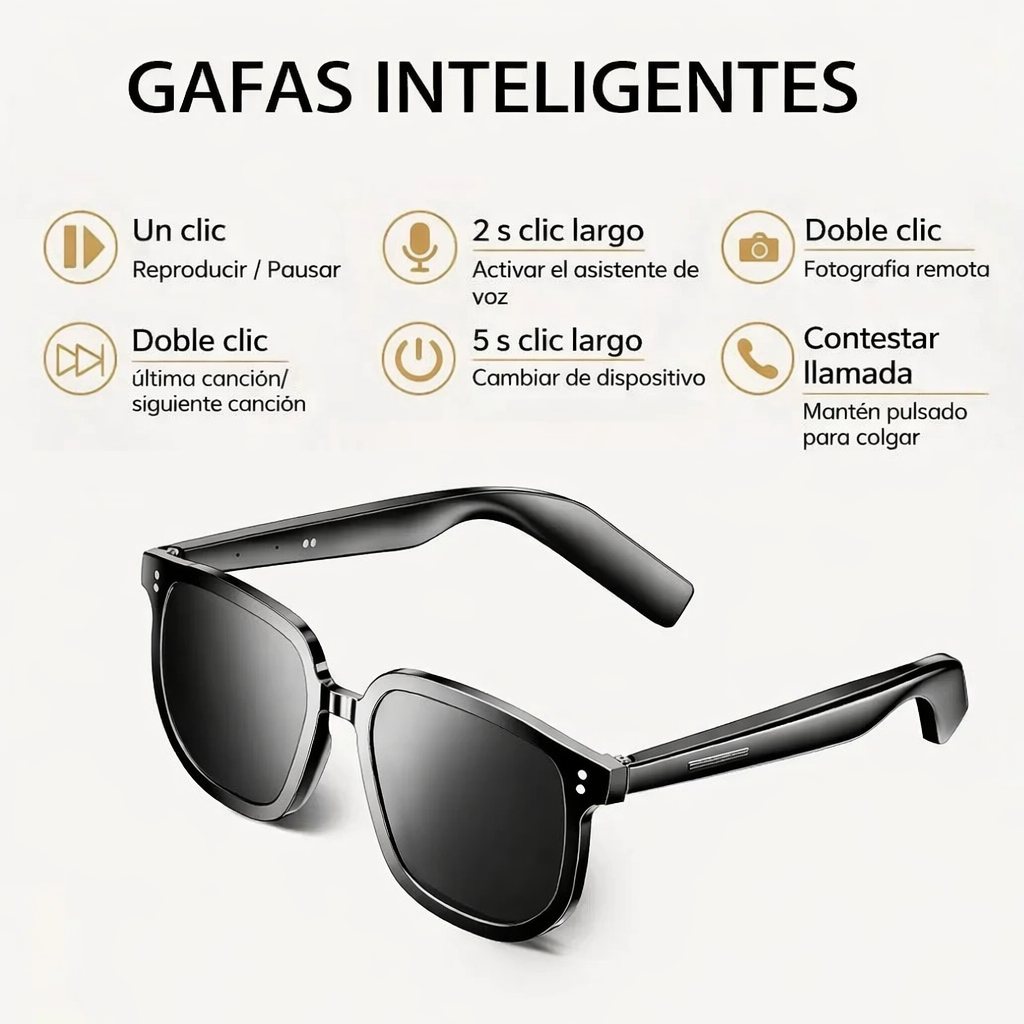 FreeBeat Glasses™ Libérate de cables y auriculares. Escucha música y responde llamadas sin usar las manos.