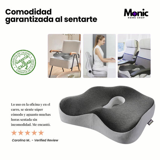 ErgoFlex™ Cojín Ergonómico Ultra Confort: Siéntate Bien, Trabaja Mejor