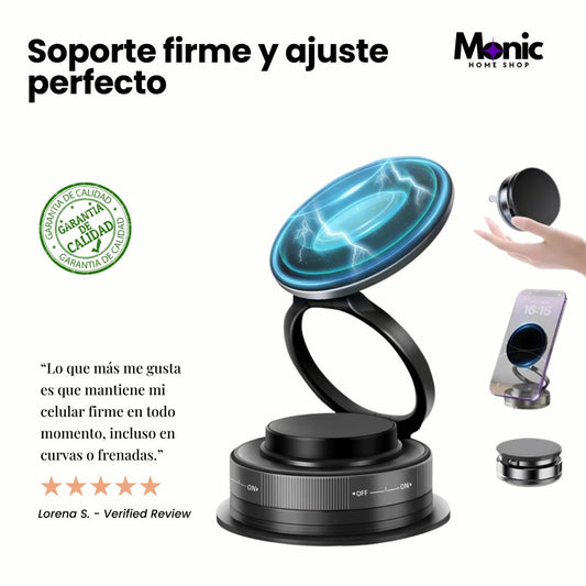MagLock™ 360°: Tu celular firme en cualquier lugar, en cualquier ángulo