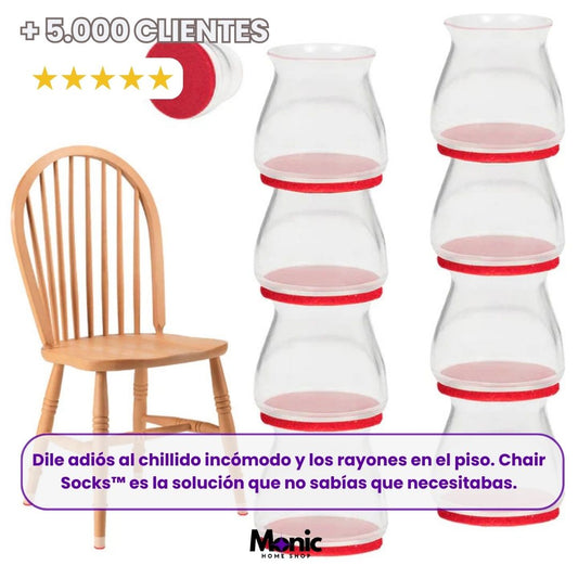 Chair Socks™ pack x8 unidades – Protección invisible para tus pisos, sin rayones ni ruidos