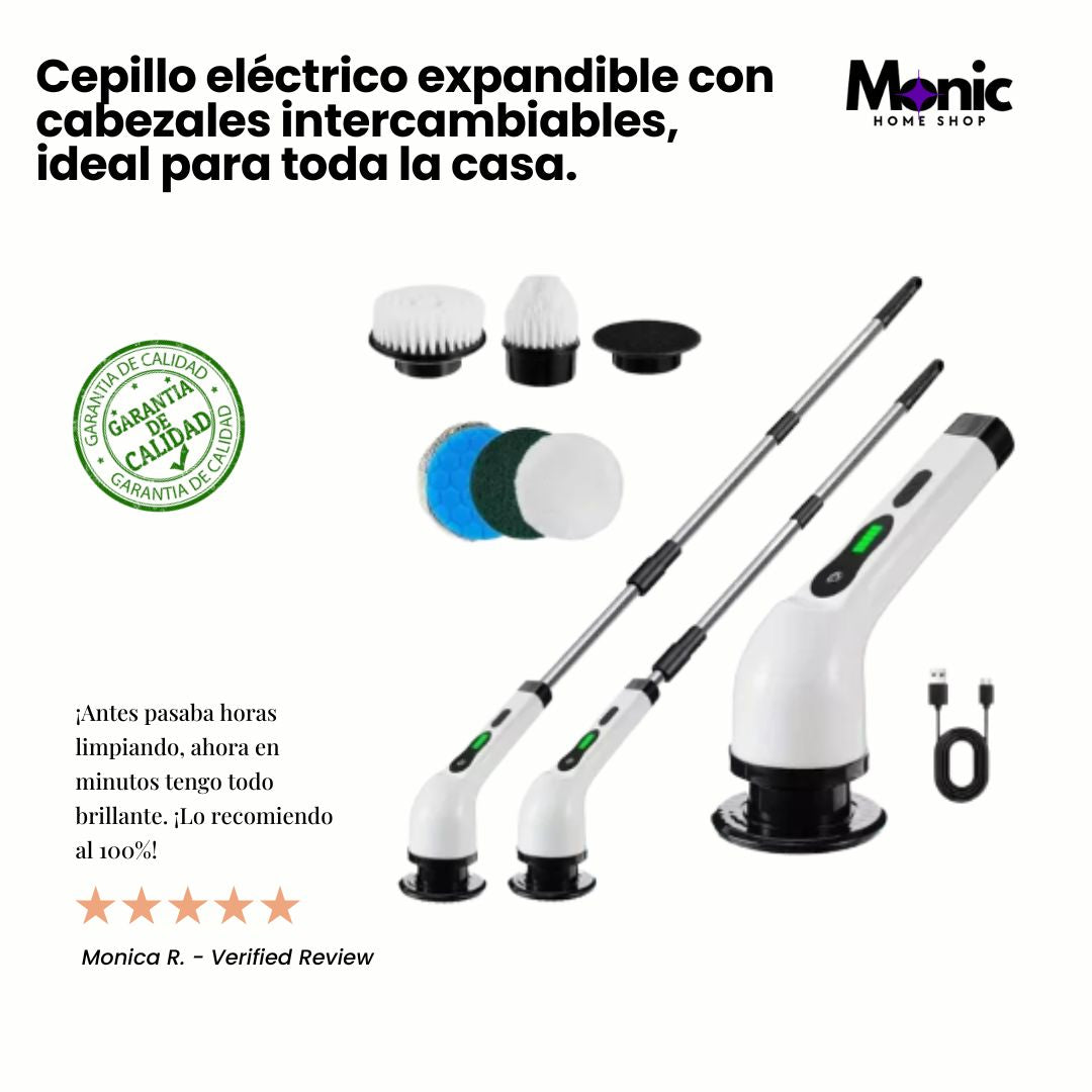 PuraClean™ Scrubber Cepillo Electrico Retractil - Elimina jabón pegado y sarro en segundos.