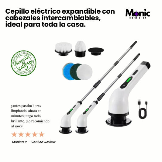 PuraClean™ Scrubber Cepillo Electrico Retractil - Elimina jabón pegado y sarro en segundos.