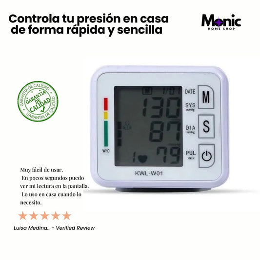 CardioCheck™ Tensiómetro de muñeca-Controla tu presión arterial en casa en solo segundos. Fácil, rápido y siempre a tu alcance.