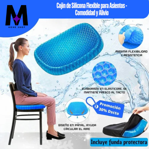 ErgoCush™ Cojín de Silicona Flexible para Asiento - Comodidad y Alivio