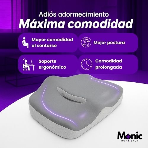 ErgoFlex™ Cojín Ergonómico Ultra Confort: Siéntate Bien, Trabaja Mejor