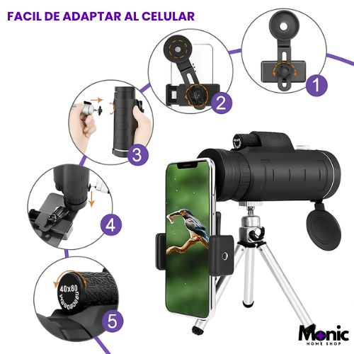 Stellar™ 500x | Telescopio Portátil con Visión Nocturna y Adaptador Móvil