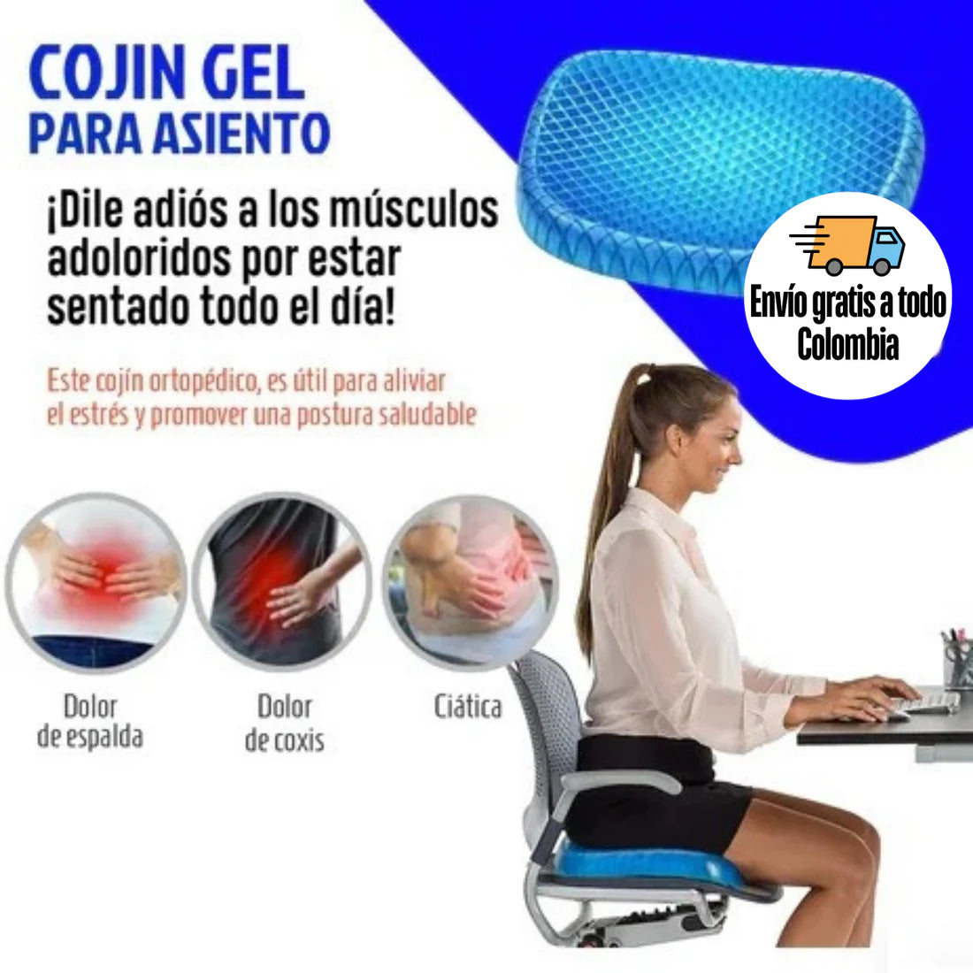 ErgoCush™ Cojín de Silicona Flexible para Asiento - Comodidad y Alivio