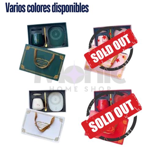 El regalo ideal para cualquier ocasión: Set calentador de tazas + mug premium
