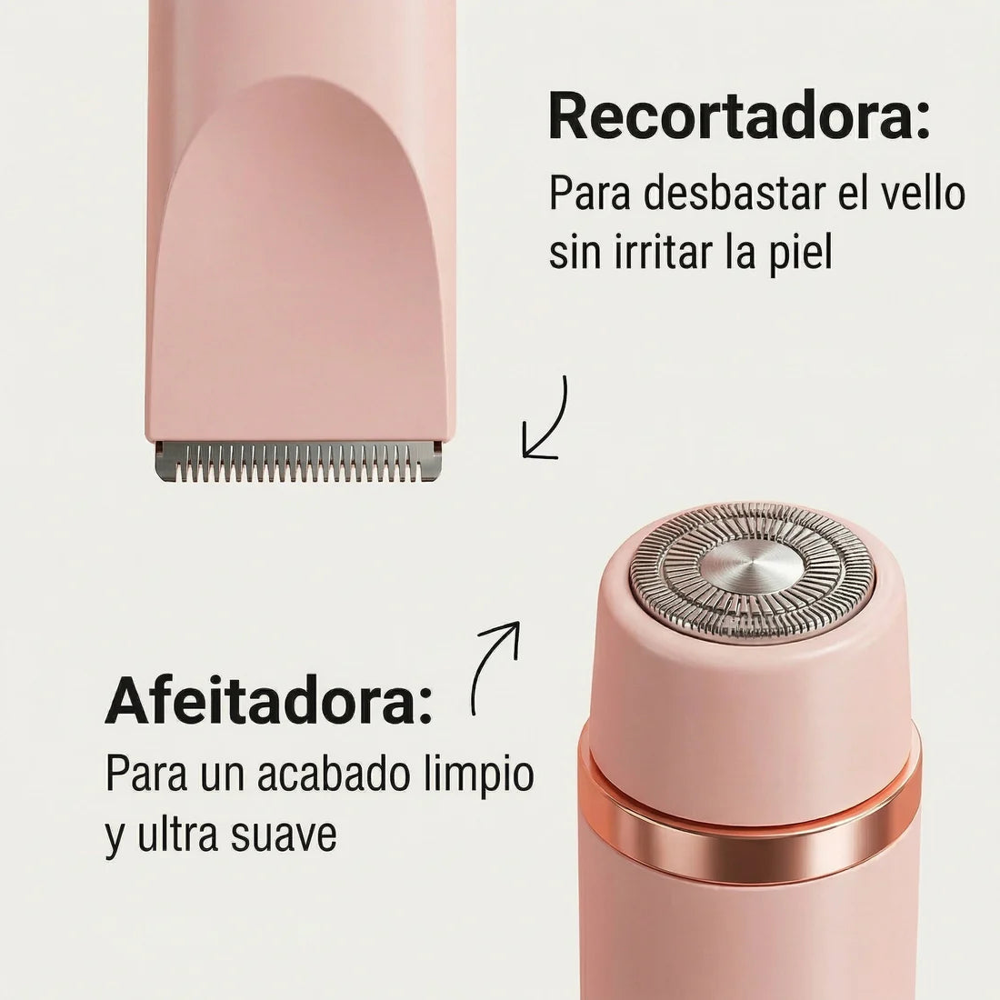 Depiladora Electrica Femenina 2 en 1 Razerly™- Doble Cabezal para Todo el Cuerpo