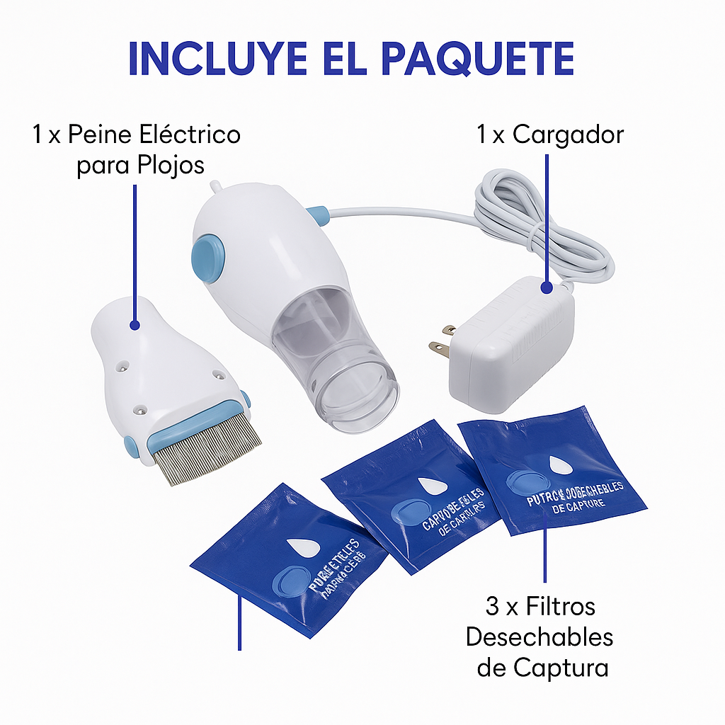 Aspiradora Quita Piojos Eléctrica Recargable – Seguro, Sin Químicos y Súper Efectivo