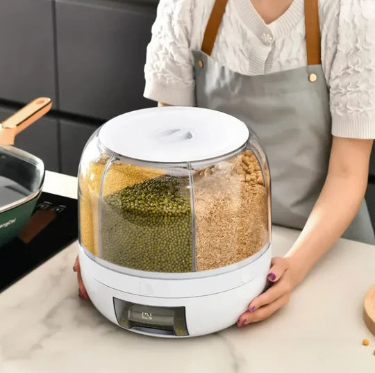 Dispensador Giratorio 360° de 6 puestos para Granos  – Ordena tu cocina en segundos