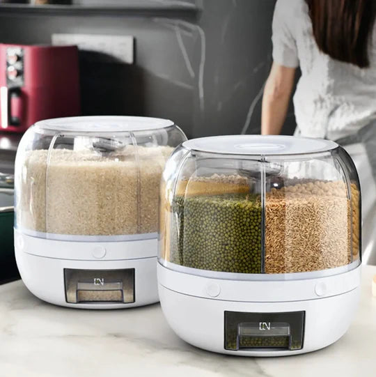 Dispensador Giratorio 360° de 6 puestos para Granos  – Ordena tu cocina en segundos