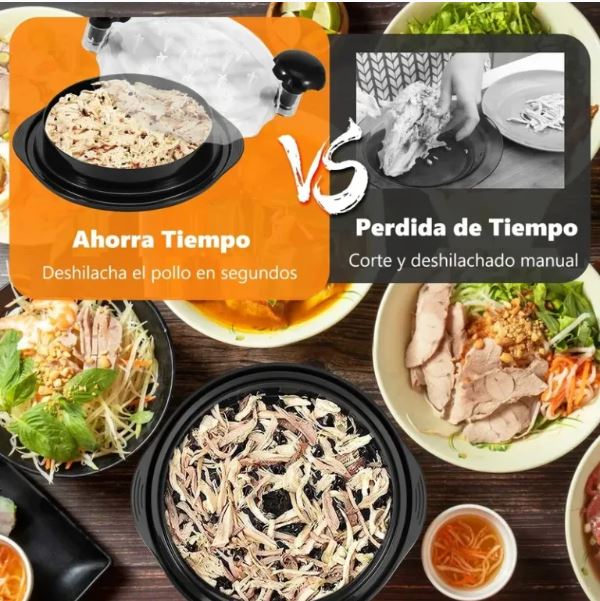 DesmechaPro™ Desmenuzadora de Pollo y Carne Giratoria: ¡5x más rápido, sin esfuerzo!