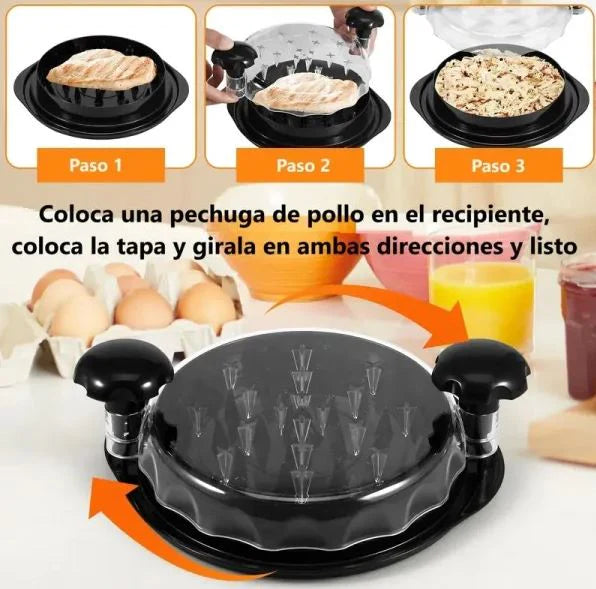 DesmechaPro™ Desmenuzadora de Pollo y Carne Giratoria: ¡5x más rápido, sin esfuerzo!