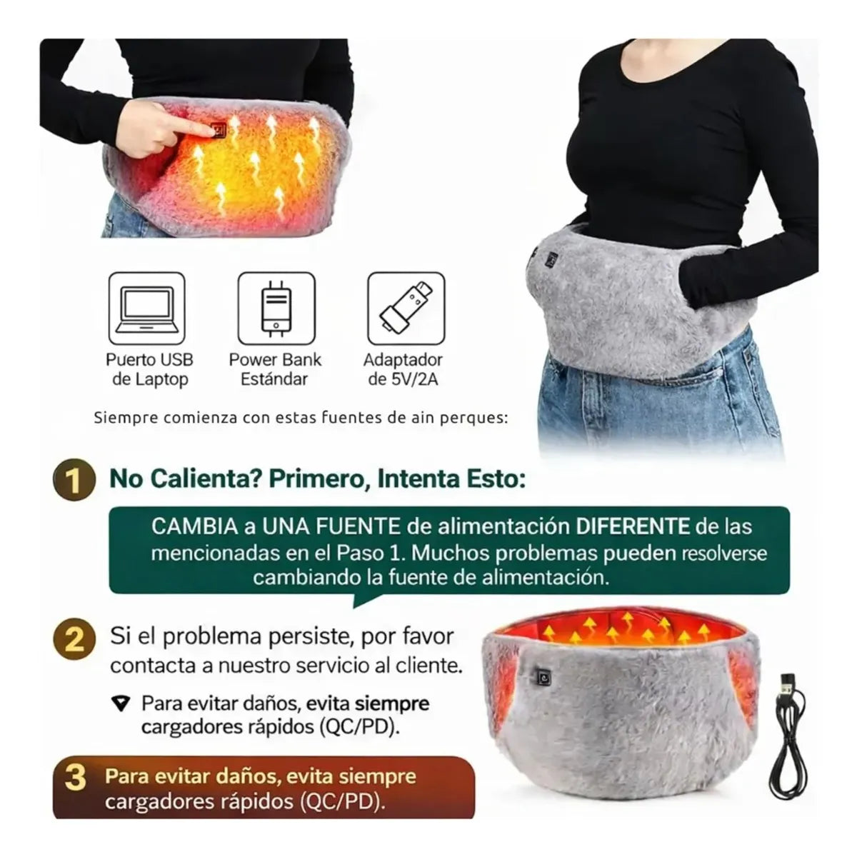 Thermifem™ Almohadilla térmica portátil-calor relajante para aliviar las molestias menstruales.